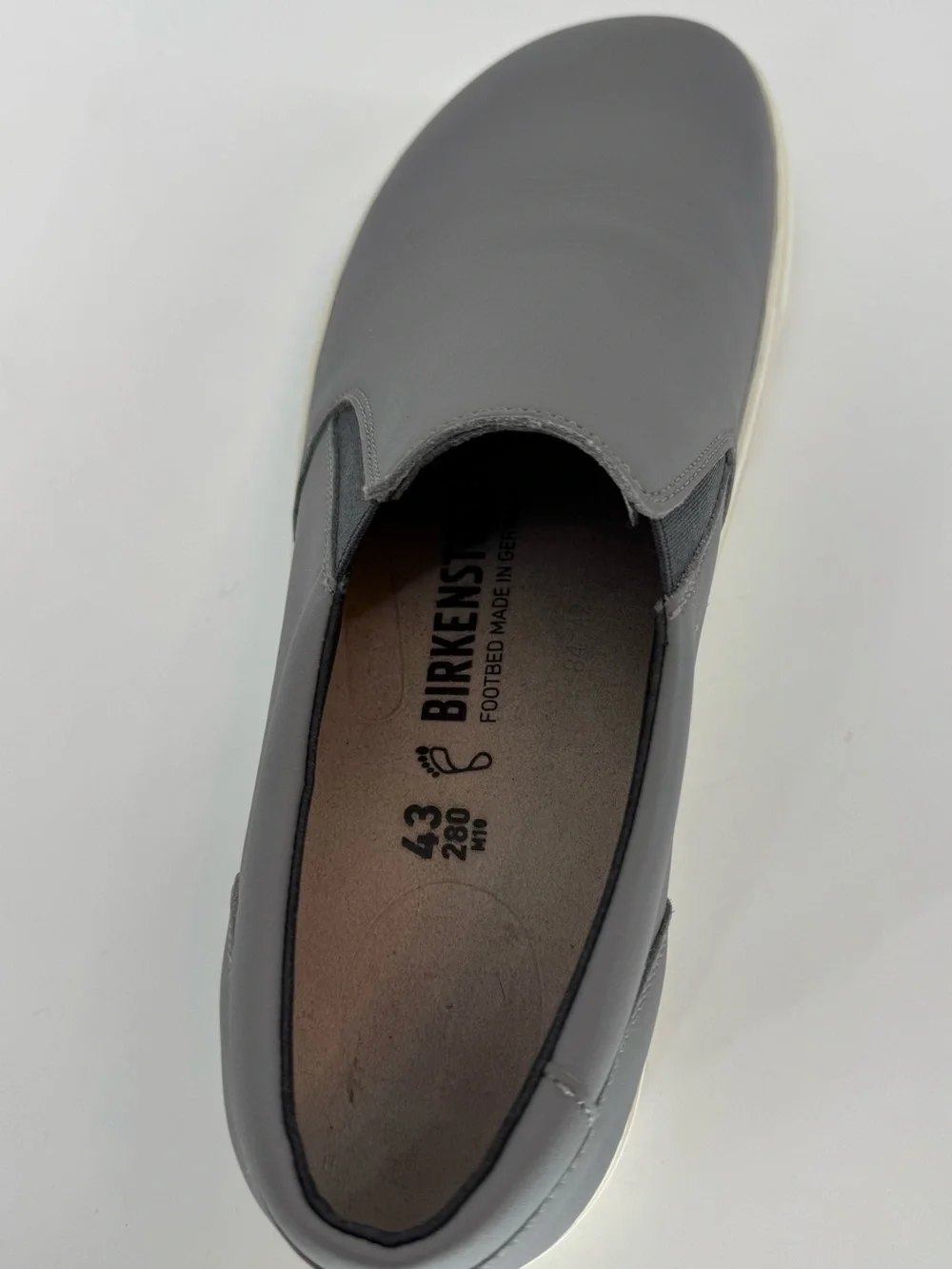 Birkenstock Men's Slip-On Loafer - Gray Leather Size 10.5